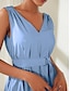 billige Afslappede kjoler-Cotton V Neck Midi Dress