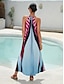 cheap Print Dresses-Satin Contrast Print Halter Neck Maxi Dress