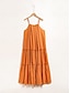 billige Afslappede kjoler-Solid Hem Maxi Slip Dress