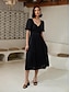 preiswerte Casual Kleider-Crossover Bamboo Fiber Midi Dress