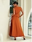 abordables Two Piece Sets-Brand Design Pocket A Line Dress Set