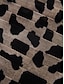 baratos Print Dresses-Leopard Print Pleated Chiffon V Neck Mini Dress
