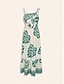 economico Vestiti maxi-Palm Leaf Satin Maxi Dress