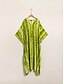 baratos Print Dresses-Stripe V Neck Viscose Maxi Dress