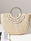 abordables Clutches &amp; Evening Bags-Boho Shell Accents Straw Tote Bag