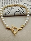 cheap Bracelets &amp; Anklets-Gold Pearl Chain Bracelet