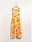 preiswerte Print Dresses-Floral Print Chiffon Maxi Dress