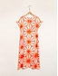 baratos Print Dresses-Silk Folk Drawstring Midi Dress