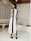 cheap Print Dresses-Striped Peplum Drawstring Midi Dress