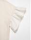 baratos Blouses-Cotton Drawstring Drop Shoulder Shirt