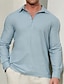 billige Shirts-55% hør mænds skjorte sommerskjorte strandskjorte blå khaki langærmet ensfarvet revers forår og sommer casuelt dagligt tøj tøj