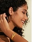 cheap Earrings-Bamboo Knot Gold Hoop Earrings