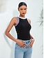 baratos Blouses-Sophisticated Contrast Tank Top