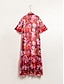 abordables Print Dresses-Printed Chiffon Maxi Dress Shirt