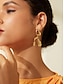 abordables Pendientes-Gold Brass Drop Earrings