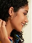 economico Orecchini trendy-Gold Hoop Earrings Wide 4mm Diameter 34mm