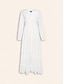 billige Afslappede kjoler-V Neck Long Sleeve Resort Dress