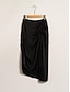 baratos Skirts-Drawstring Satin Natural Midi Skirt