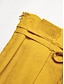cheap Pants-Linen Pleated Waist Double Belt Shorts