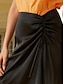 abordables Skirts-Silky Drawstring Midi Skirt