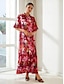 preiswerte Print Dresses-Floral Chiffon Maxi Dress Shirt
