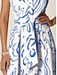 abordables Print Dresses-Curve Pocket Belted Maxi Shirt Dress