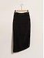 cheap Skirts-Satin Drawstring Natural Midi Skirt