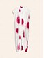 cheap Print Dresses-Satin Halo Dyeing Printed V Neck Cocoon Midi Dress