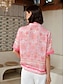 abordables Blouses-Graphic Print Casual Shirt