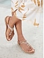 cheap Sandals-Bejeweled Braided Flat Sandals