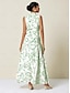 cheap Print Dresses-Curve Pocket Sleeveless Maxi Dress