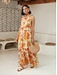 billige Print Dresses-Floral Print Chiffon Swing Maxi Dress