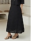 cheap Two Piece Sets-Cotton Embroidery V Neck Top &amp; Maxi Skirt Matching Sets