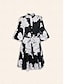 abordables Print Dresses-Satin Floral Belted Mini Dress