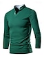 cheap Men&#039;s Shirts-Men&#039;s T shirt Tee Golf Polo Casual Stand Collar Notched Long Sleeve Basic Solid Color Plain Simple Spring Fall Regular Fit Black White Red Green Gray T shirt Tee