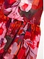preiswerte Print Dresses-Floral Chiffon Maxi Dress Shirt