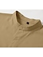 preiswerte Linen Shirts-Herren Hemd Sommerhemd Strandbekleidung Knopfhemd Lässiges Hemd Schwarz Weiß Rosa Langarm Feste Farbe Kragen Hawaiianisch Festtage Bekleidung