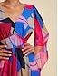 billige Print Dresses-Brand Cotton V Neck Maxi Dress