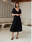 preiswerte Casual Kleider-Crossover Bamboo Fiber Midi Dress