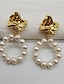 billige Mode Øreringe-Gold Brass Pearl Earrings