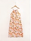 abordables Print Dresses-Brand Floral Design Halter Material Maxi Dress