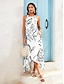 billige Print Dresses-Brand Cross Back Halter Maxi Dress