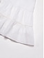 baratos Vestidos Casuais-Cotton Linen Blend V Neck Mini Dress
