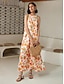 preiswerte Print Dresses-Halter Floral Maxi Dress
