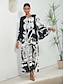 billige Print Dresses-Brand Detail Flowy Maxi Dress