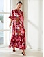 billige Print Dresses-Floral Print Chiffon Maxi Dress