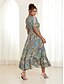 cheap Maxi Dresses-Chiffon V-Neck Paisley Print Summer Casual Hawaiian Vacation Maxi Dress
