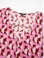 cheap Print Dresses-Rayon Geometric V Neck  Maxi Dress