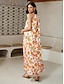 preiswerte Print Dresses-Halter Floral Maxi Dress
