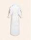baratos Vestidos Casuais-Embroidered Cotton Midi Dress